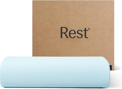 Rest Evercool performance flat top sheet only queen light blue NIB sealed 102x90