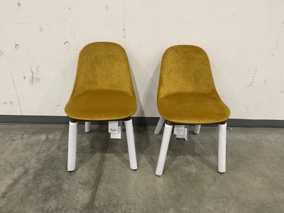 Set Of 2 Audo Copenhagen Harbour Upholstered Wooden Base Side Chairs