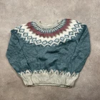 Deans Fair Isle Sweater Womens Medium Nordic Knit Norwegian Jumper, Green