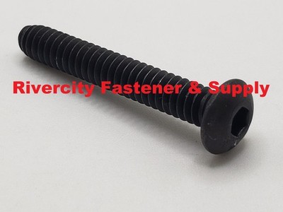 10-24x1-1/4 Black Button Allen Head Bolts 10/24 x 1.25 Screws 10-24 x 1-1/4