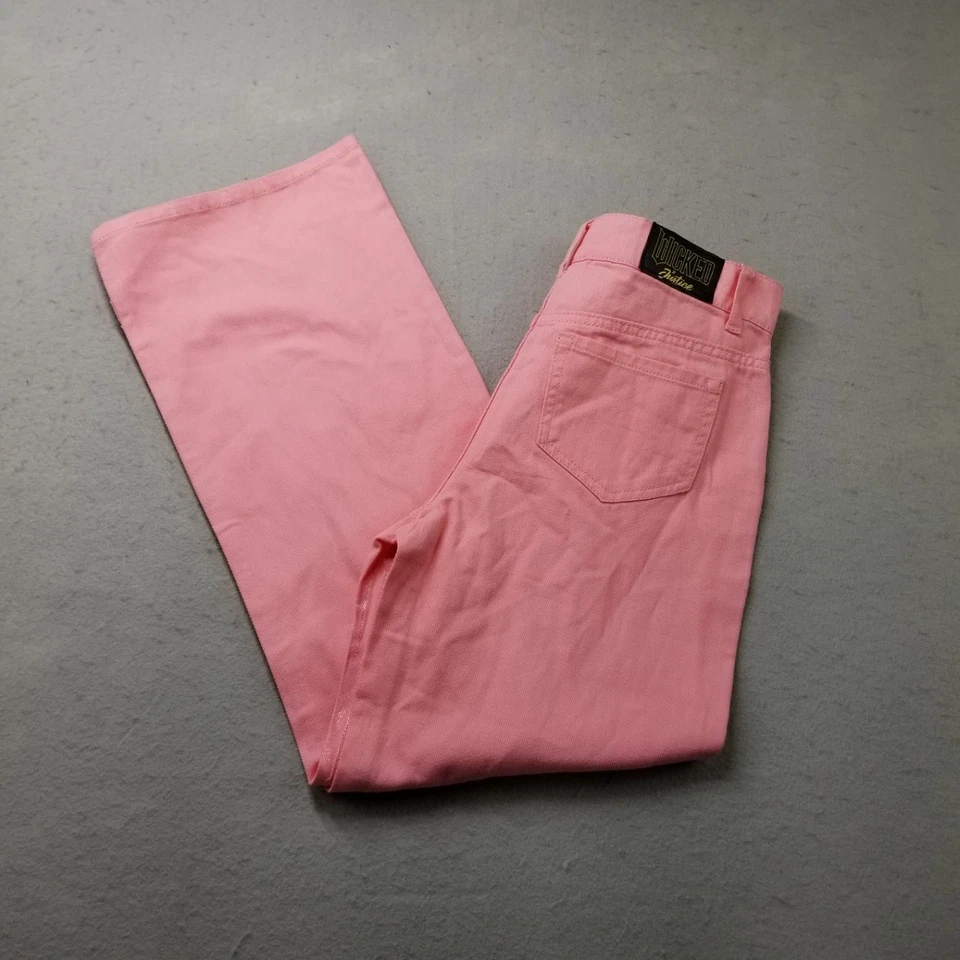 Wicked Justice Jeans Girls Size 12 Pink Movie Metallic Denim Baggy Loose - Image 2 of 4