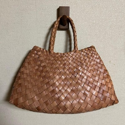Dragon Diffusion Leather Mesh Totebag Handbag Brown Exc