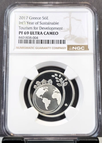2017 GREECE SILVER 6 EURO SUSTAINABLE TOURISM NGC PF 69 ULTRA CAMEO GEM PROOF
