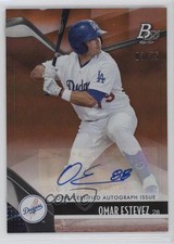 2021 Bowman Platinum Top Prospects Orange 3/25 Omar Estevez #TOP-51 Auto 1gt6