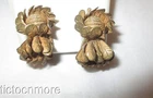 VINTAGE SIGNED MIRIAM HASKELL BAROQUE BRASS DAISY FLOWER EARRINGS