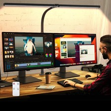 L mpara de escritorio LED de doble cabezal con control remoto 24 W para el hogar