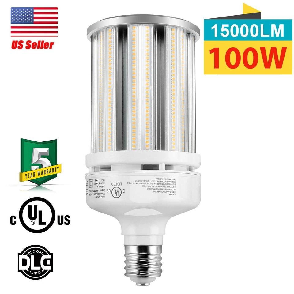 100W LED Corn Bulb Light Replace 400W MH/HPS Warehouse High Bay Light E39 Base - Image 3 of 4