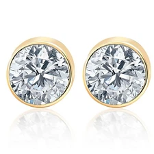 .33Ct Round Brilliant Cut Natural Quality Diamond Stud Earrings14K Gold