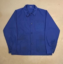 Vintage Distressed French Chore Canvas Euro Garden Work Shirt-Jacket 48