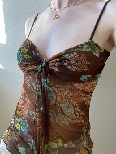 Fashion Retro Prints Indie Folk Style Women V-Neck Camisole Tops Sleeveless - Picture 17 of 23