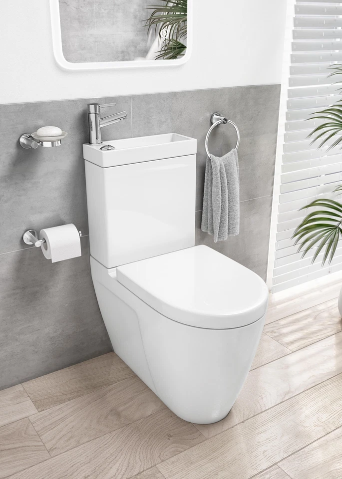 Affine Bordeaux 2-in-1 Close Coupled Toilet With Sink On Top - Tap & Waste Incl - Image 2 of 4