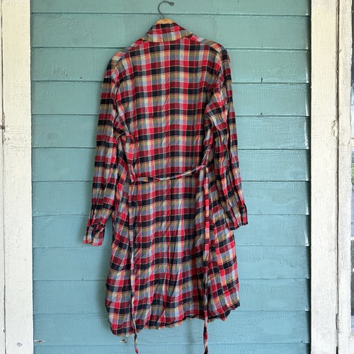 DUNELLA DUNMAR VINTAGE SMOKING JACKET ROBE VINTAGE 1950's PLAID MULTICOLOR - Picture 6 of 7