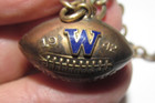 1942 W Football Champions Initials J G Pendant Charm Award Vintage Sports Chain — photo 2