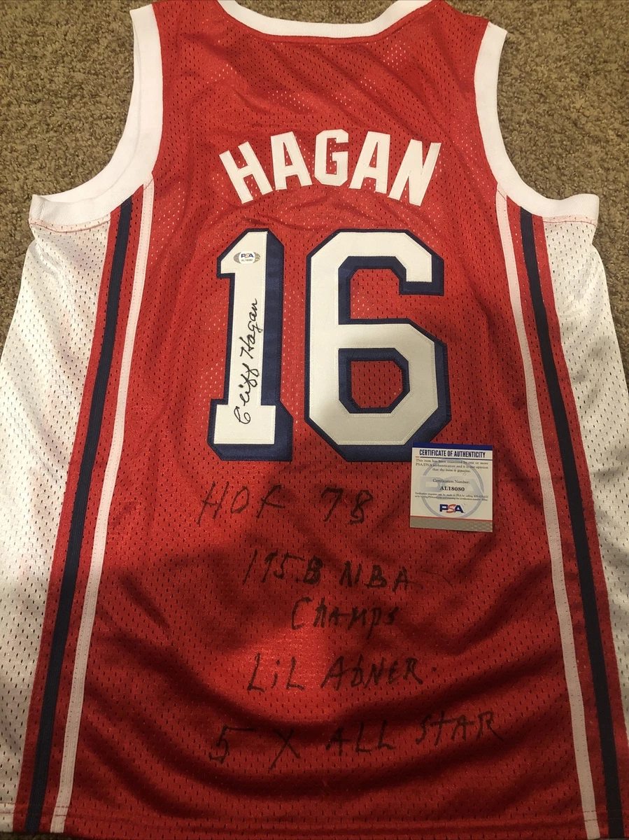 ST LOUIS HAWKS CLIFF HAGAN SIGNED AUTOGRAPH JERSEY PSA DNA COA