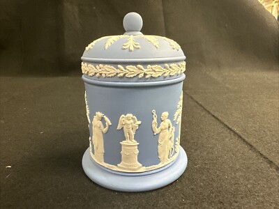 wedgwood cigarette box Wedgwood Jasperware Lavender Blue Cigarette Box Jar