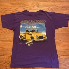 American Rodeo shirt Sun Sportswear Inc Purple Large Vintage 1980s Rare