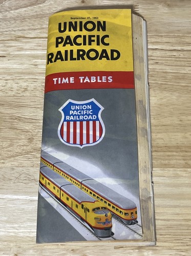 Vintage Union Pacific Railroad Railway Time Tables - September 27th 1953 - Picture 2 of 7
