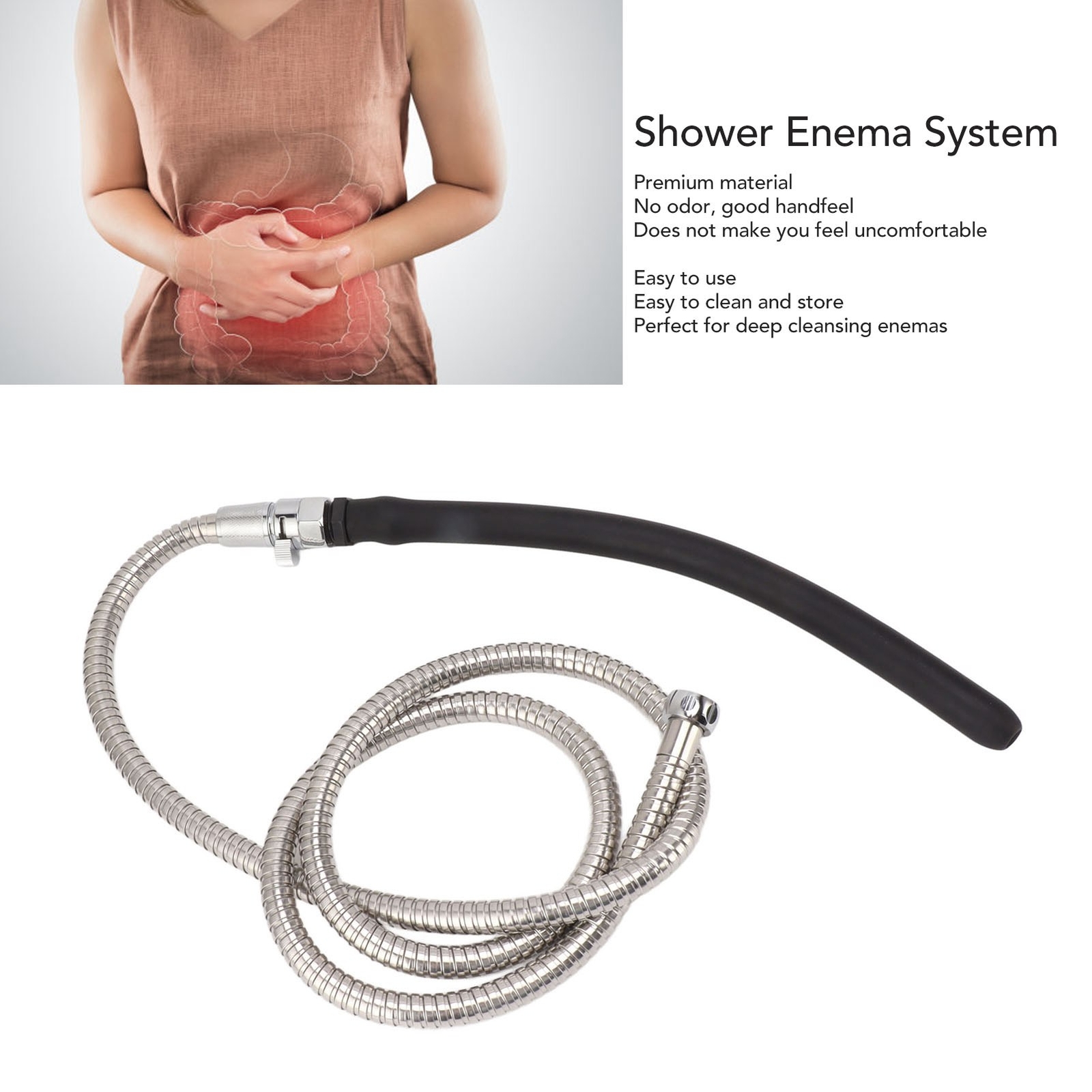 Comfortable And Hygienic Stainless Steel Shower Enema System For Home