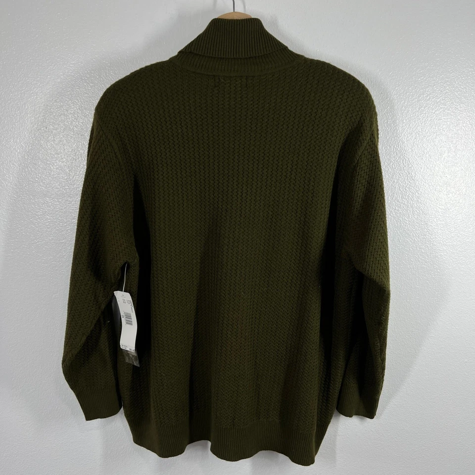 Suéter Rena Rowan Cuello Alto Mezcla Lana de Cordero Verde Oliva Texturizado 2X Foto 2 de 4