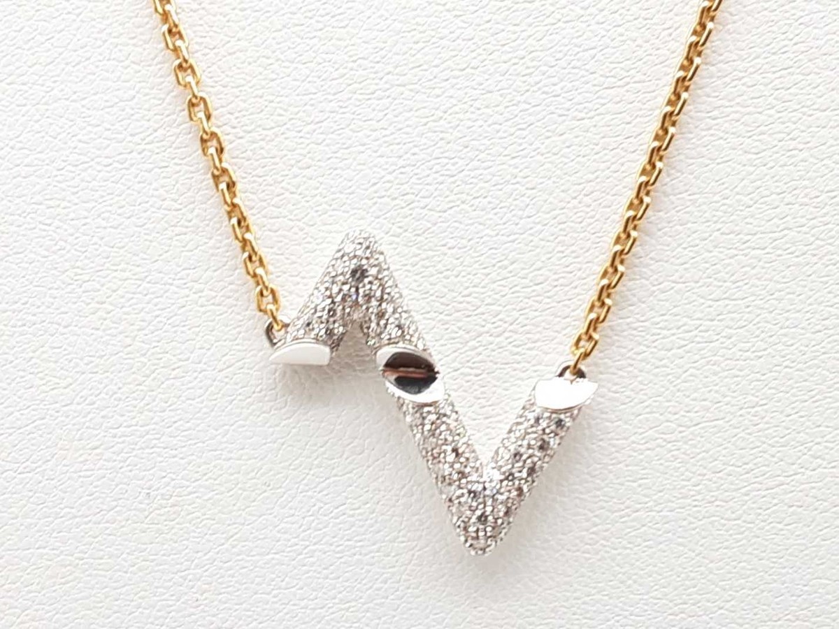 Louis Vuitton Lv Volt 18k Two-tone Gold Diamond Pendant Louis Vuitton Lv Volt 18k Two-tone Gold Diamond Pendant