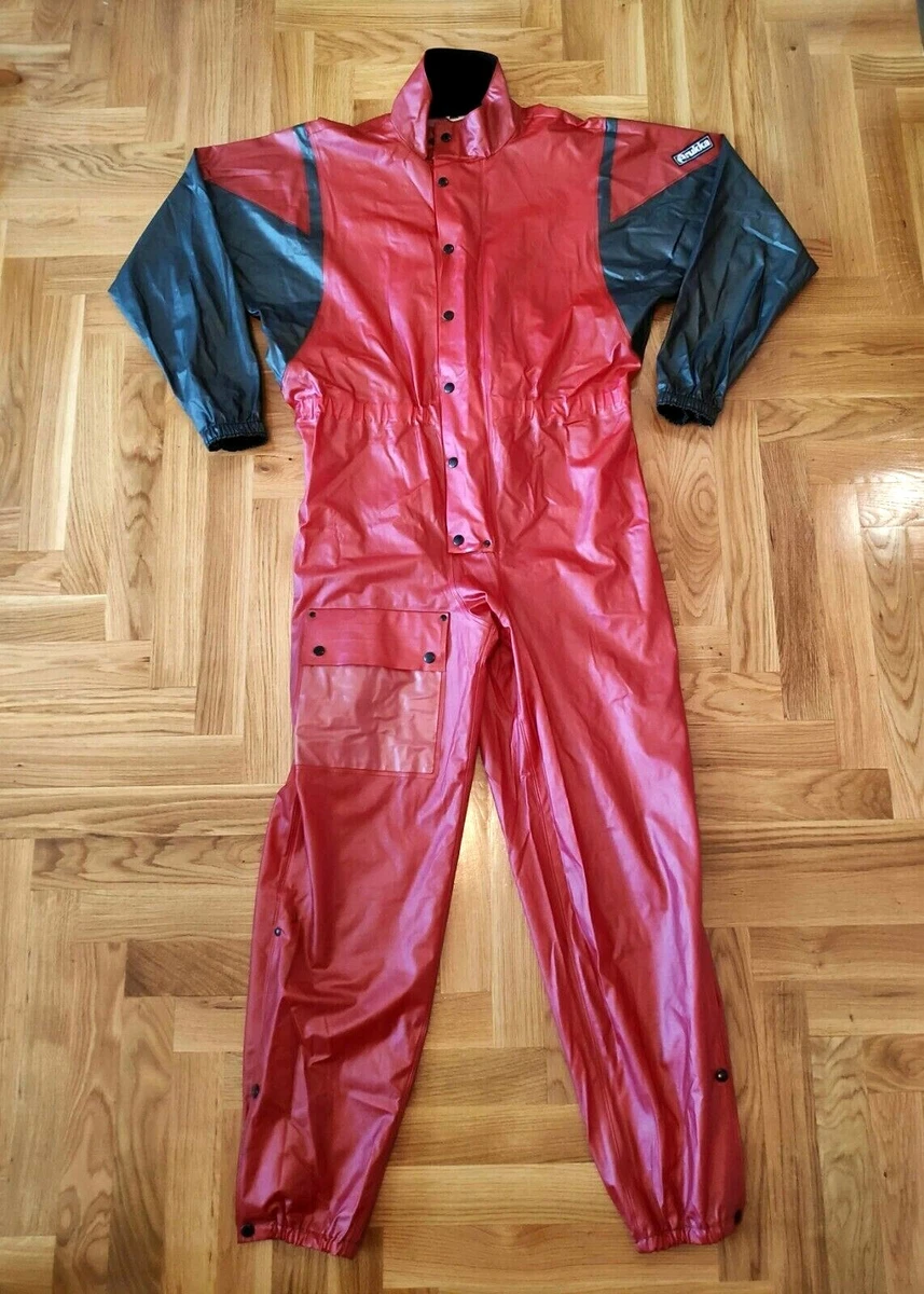 Vtg Rukka Motorcycle Rain Suit Sz.50 S M Red Men s PVC
