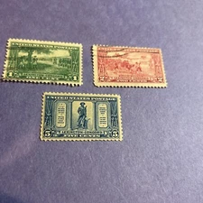 US Stamps #617-619 Lexington Set Used and unused  (Lot 1 File36 )
