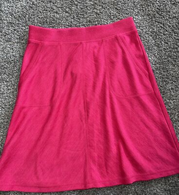Talbots Pink Skirt XS 2 Basic A Line Rose Stretch Pockets Cute Pull On Easy