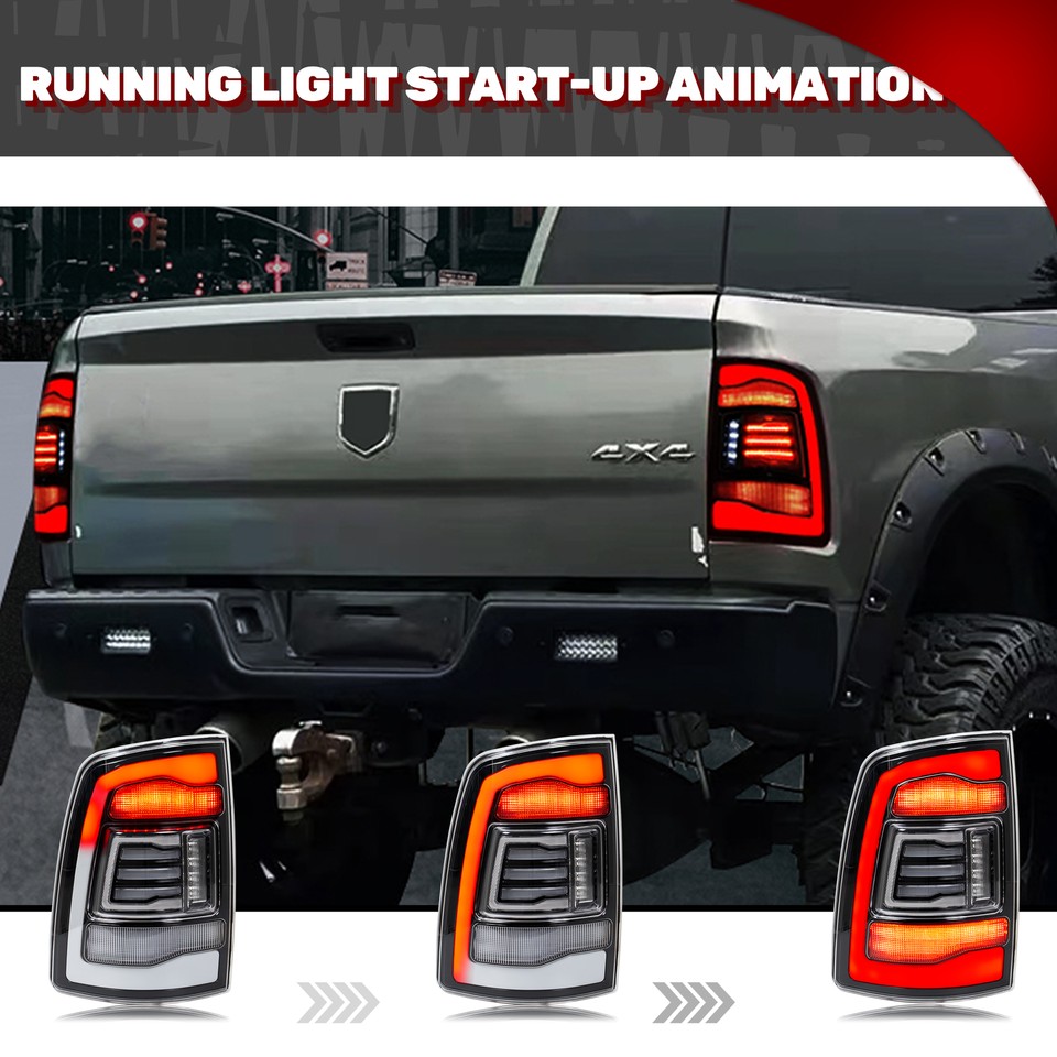 Ram Rampage Rear Lights LED Tail Lights for Dodge Ram 2009-2018 1500 4th Gen Clear Rear Lamps ...