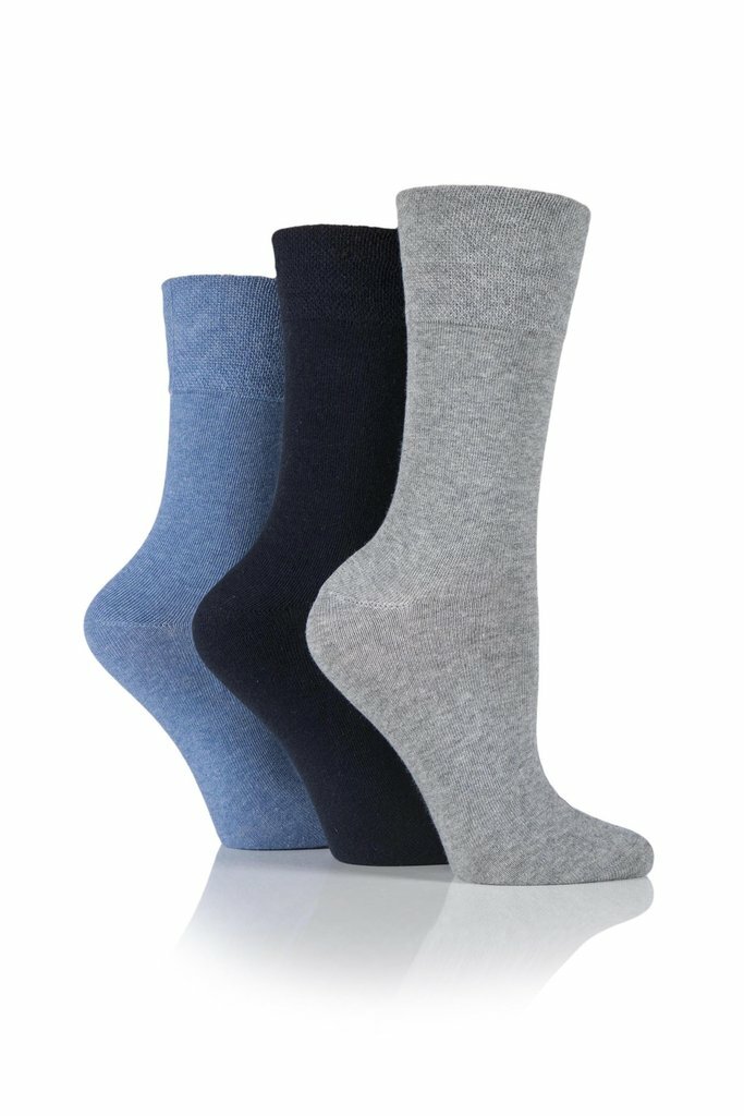 3 Pairs Ladies Gentle Grip Socks Top Non Elastic Socks Soft
