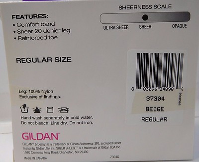 Breeze By Gildan 16 Pairs Knee High Sheer Nylon Comfort Band