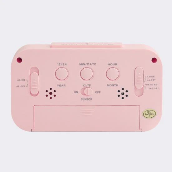 Wecker Digital Alarmwecker Alarm Uhr LED Zeit Temperatur Laut Kalender Rosa - Bild 3 von 4
