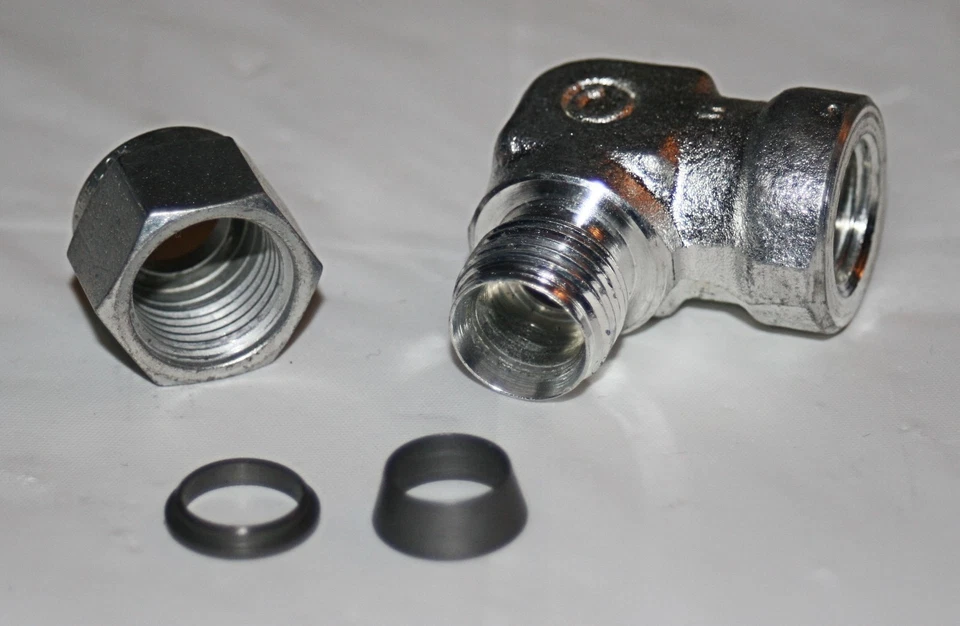  3/8" Tube x 1/4" FNPT  Carbon Steel Elbow Swagelok Crawford S-600-8-4  - Image 3 of 4