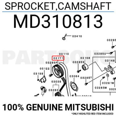 MD310813 Genuine Mitsubishi SPROCKET,CAMSHAFT OEM | eBay