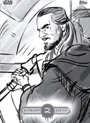 [DIGITAL CARD] Topps Star Wars - Qui-Gon Jinn Phantom Menace 22 W1 Alt Sketch 2