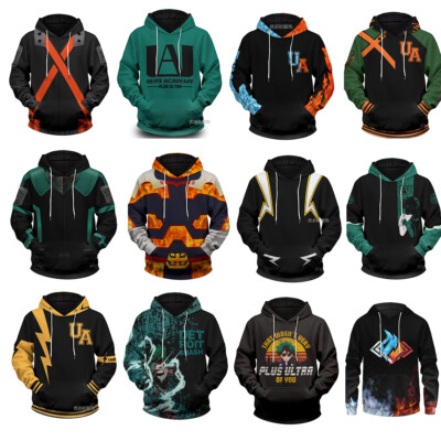 Cosplay My Hero Academia Adult Kids 3D Hoodie Sweatshirt
