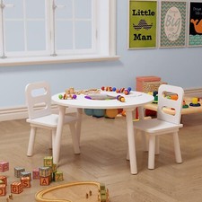 Children Table and 2 Chairs with Storage Kids Bedroom Furniture Playroom Bedroom