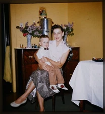 Mother & Son Communion Party 1957 Stereo Realist slide Remounted in RBT #309