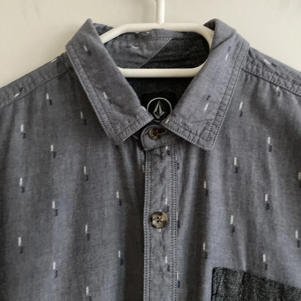 Camicia uomo Volcom Chambro manica lunga con bottoni taglia M skater surf casual - Immagine 3 di 4