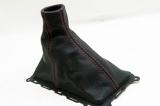 Manual Shift Boot Cover Leather Synthetic For Mustang Gt 2010-2014 Red Stitch
