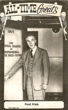 FORD FRICK 1973-80 TCMA Baseball All-Time Greats Postcards HOF