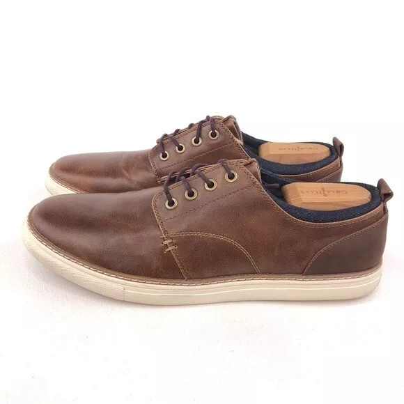 Seven 91 Fucci Brown Faux Leather Sneakers Mens Size 11 EUR 44