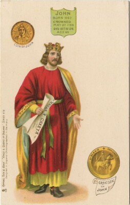KING JOHN, SEAL - Frühe königliche Kunst Postkarte Tuck Kings & Queens of England