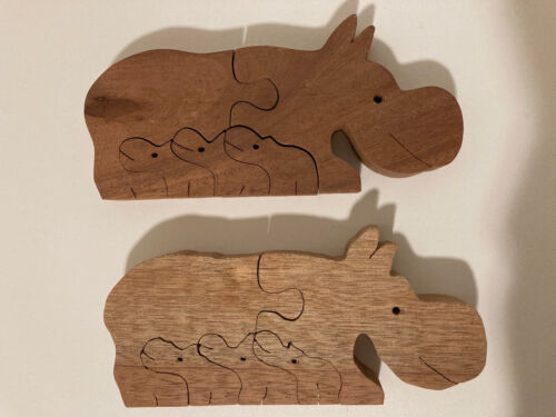 Hippo Mom and Babies Puzzle Decoration - Picture 2 of 5