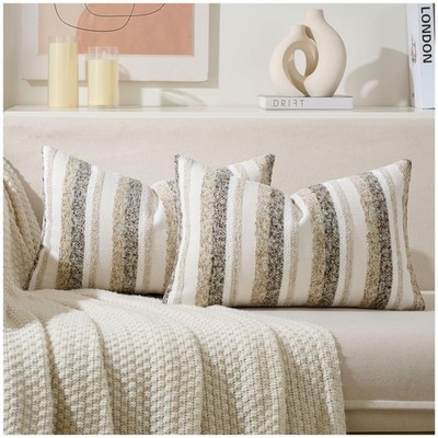 Modern Farmhouse Decorative Lumbar Pillow Covers 12x20 Inch Boho