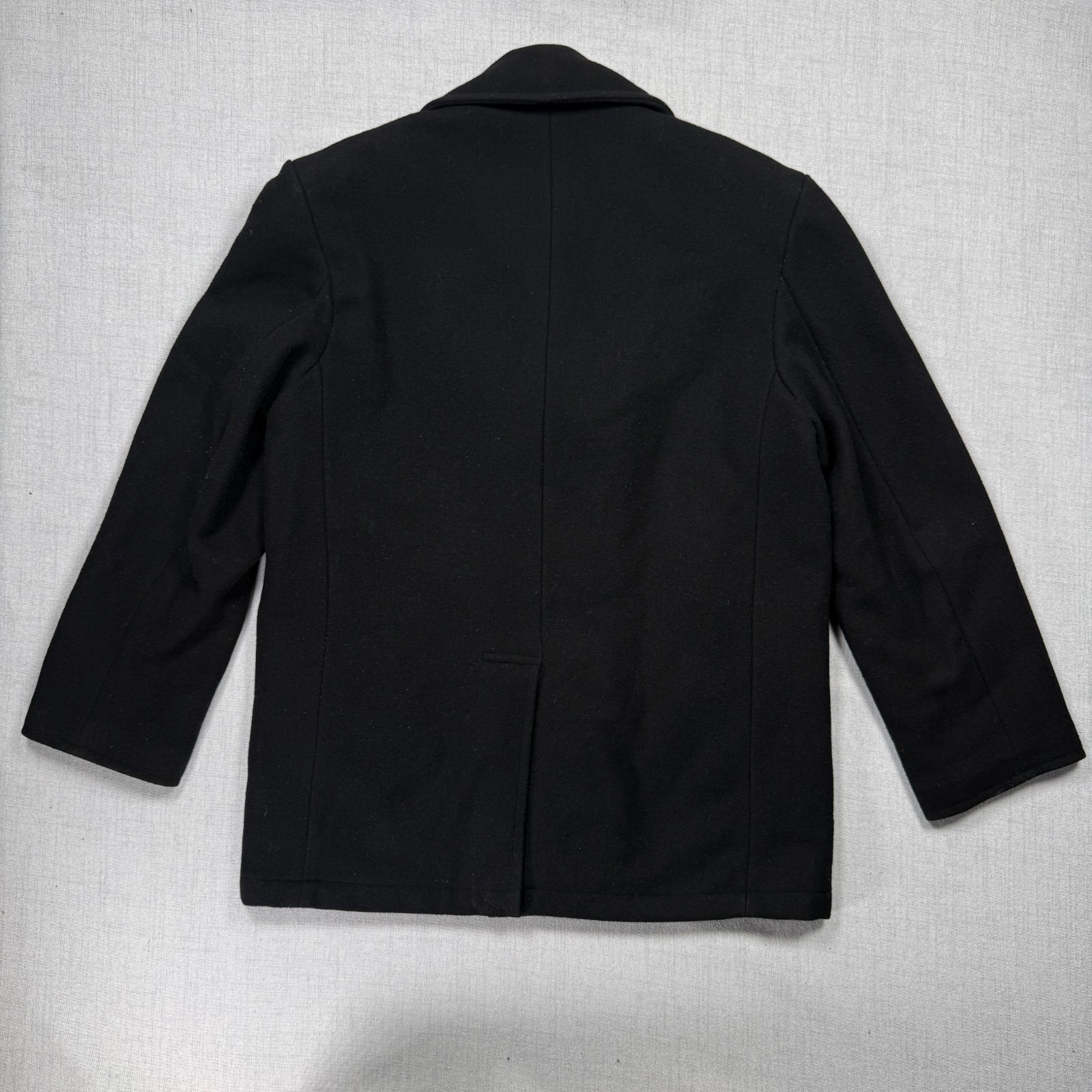Mil-Tec US Navy Deck Jacket Black Wool Blend Peacoat Quilted Lined Size L Large
