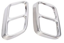 2pcs Gloss Silver Stainless Exhaust Muffler Tip Cover Fits 10-13 W212 E350 E550
