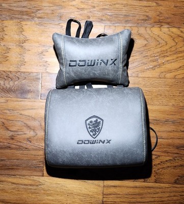 Dowinx Gaming/Office PC Chair Replacement  Pillows Lumbar Head Neck Support Gray