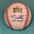 TREVOR CAHILL (Cubs) Signed Official 2016 WORLD SERIES Baseball Beckett w/ INSC