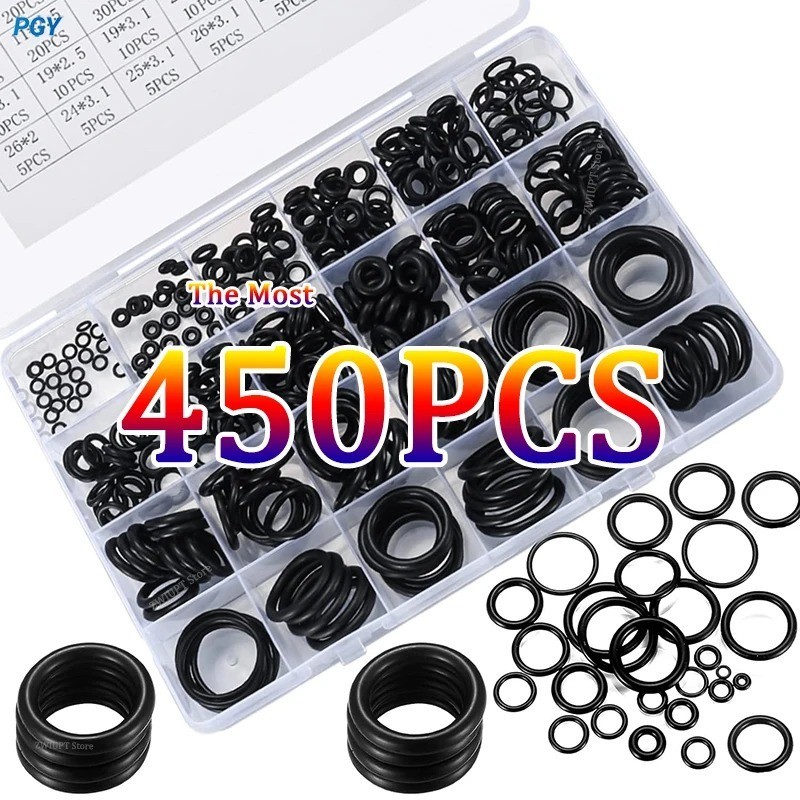 225pz Kit Guarnizioni O-Ring Gomma Assortimento Guarnizioni Nitrile Kit Riparazione Scatola - NUOVO