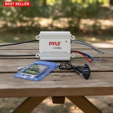 Amplifier Marine Bluetooth 2-Channel 600 Watt RMS Waterproof Compact Power Sy...